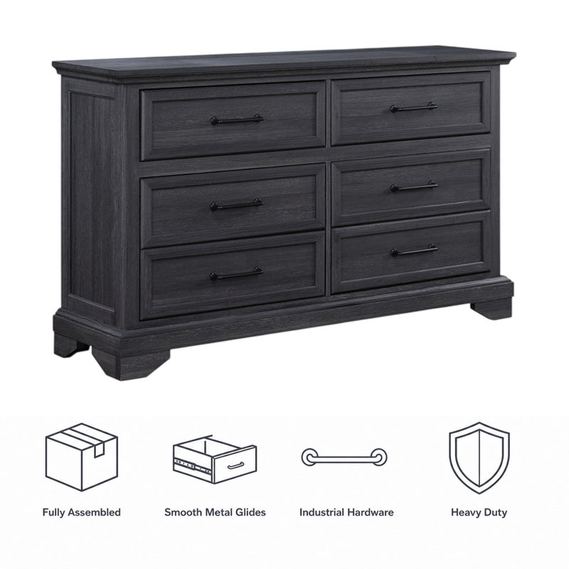 60" Wide Dresser in a Charcoal Finish