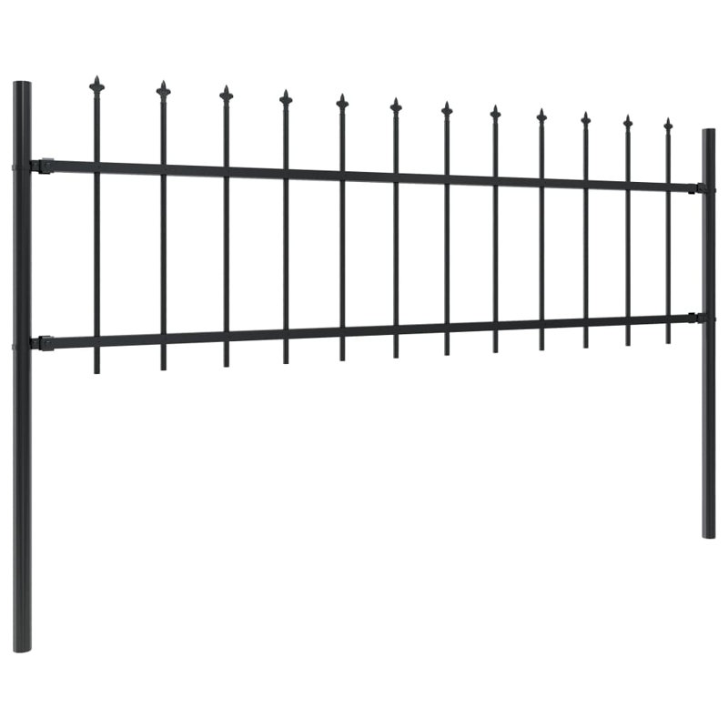 Coito 60cm H x 890cm W Black Metal Border Fence
