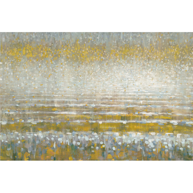 «Rains over the Lake» par Danhui Nai - reproduction d'art sur toile tendue, H 20 po x l 30 po, Cadre flottant noyer, Non