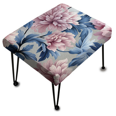 Mauve et rose Royal Damask Treasures II - Repose-pieds rectangulaire damassé