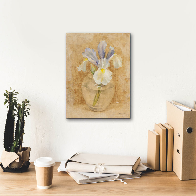 «Iris Blossom In Glass» par Danhui Nai, art mural sur toile, H 16 po x l 12 po