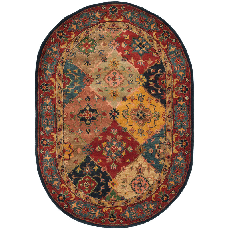 Balthrop Hand Tufted Wool Oriental Rug, Oval 4'6" x 6'6" 