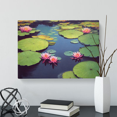 Precious Water Lily Pond - Wrapped Canvas