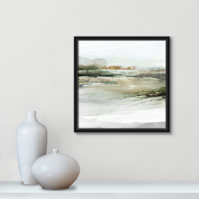 «Prologue II» par Isabelle Z, Toile avec cadre, L 13,5 po x H 13,5 po, Cadre flottant noir