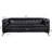 84.06" Tufted PU Leather Sofa with Square Arms and Iron Legs-1640841997