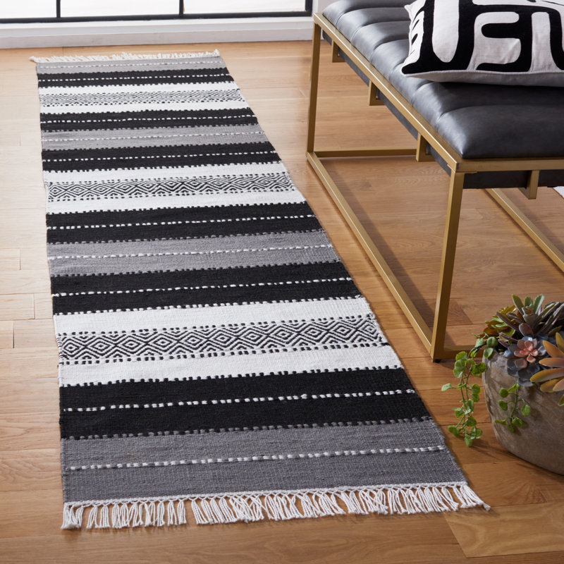 Sherlene Flat Weave Performance Striped Rug, Runner 2'3" x 9'