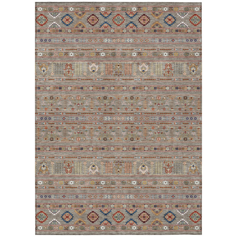 Machine Washable Indoor/Outdoor Brenden ACN2244 Navajo Rug, Rectangle 10' x 14'