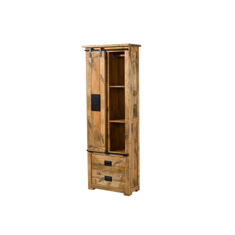 1 Door Wardrobe, Natural Varnish