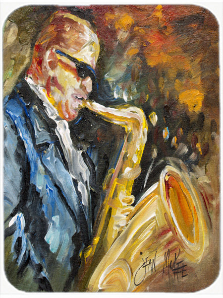 Planche à découper en verre caroline trésors saxophoniste Jazz