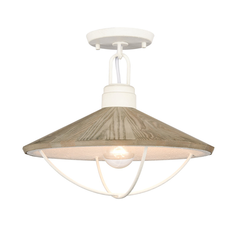 Cape May 14'' Wide 1-Light Semi Flush Mount - White Coral