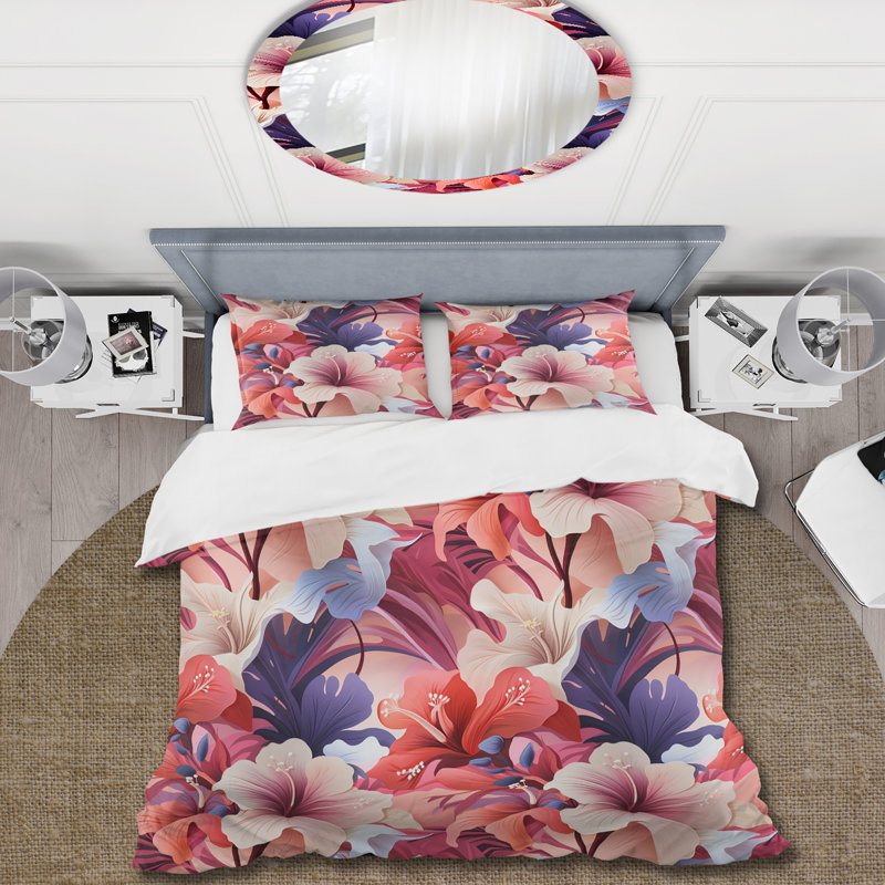 Literie Coral Mirage Vii, Housse de couette pour très grand lit et 2 très