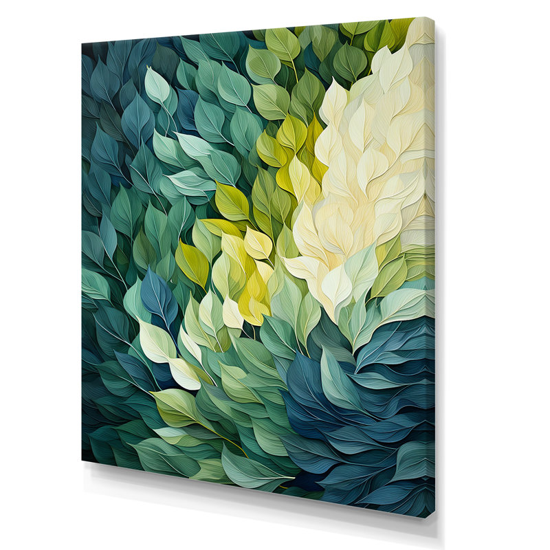 «Leaves Green River Collage», reproduction d'art sur toile encadrée, H 44 po x l 34 po x P 1,5 po, Toile tendue