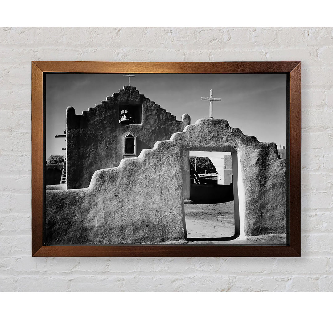 Ansel Adams Kirche in Taos Pueblo New Mexico - Einzelne Bilderrahmen Kunstdrucke