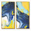 «Dark Blue and Yellow Marble Art», ensemble de 2 peintures sur toiles-564811201-564811205