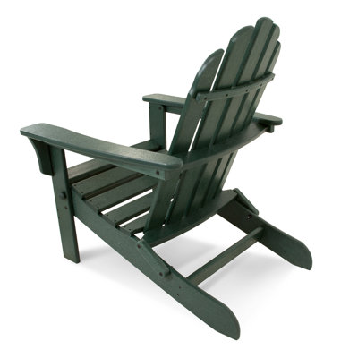 POLYWOOD Cape Cod Trex Outdoor Plastic Folding Adirondack Chair with Ottoman