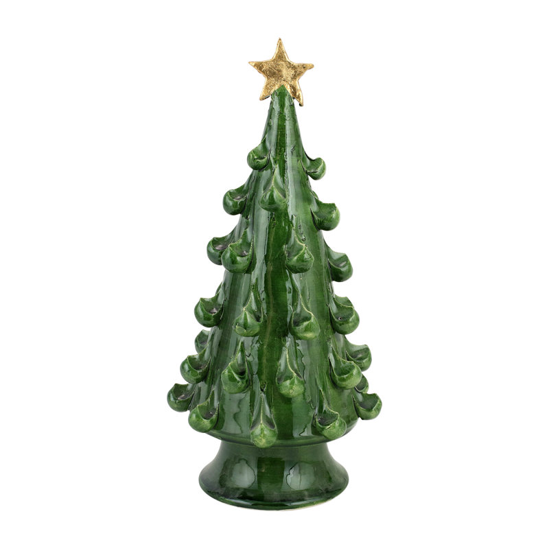 Foresta Medium Tree with Gold Star, Green/Gold