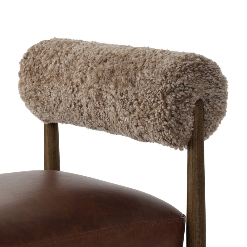 Jazelle Stool, Havana Brown Teddy Fabric, Bar Stool (31" Seat Height)