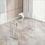 Table basse Minimalist Modern - Plateau en verre renforcé transparent, pieds en acier inoxydable, facile à nettoyer et durable pour le salon