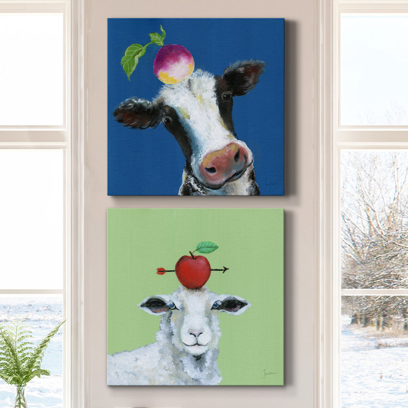 «Playful Nature», ensemble de 2 peintures, H 10 po x l 20 po x P 1 po, Toile tendue