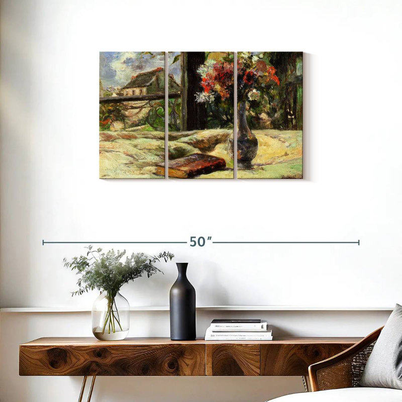 Vase Harnek avec des fleurs sur la fenêtre, H 20 po x l 33 po