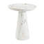 Table d'appoint sculpturale contemporaine Merek MGO avec finition veinée inspirée de la pierre, détails Art déco et construction durable-133726468-133726469