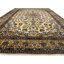 Tapis beige / bleu marine en laine et coton oriental noué à la main 7 pi 1 po x 10 pi 3 po Oriental