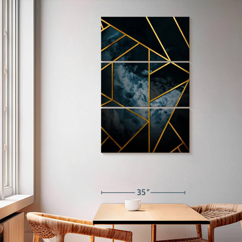 Avery Abstract Golden Lines, 65" H x 42" W