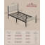 Single Metal Bed Frame with Upholstered Headboard