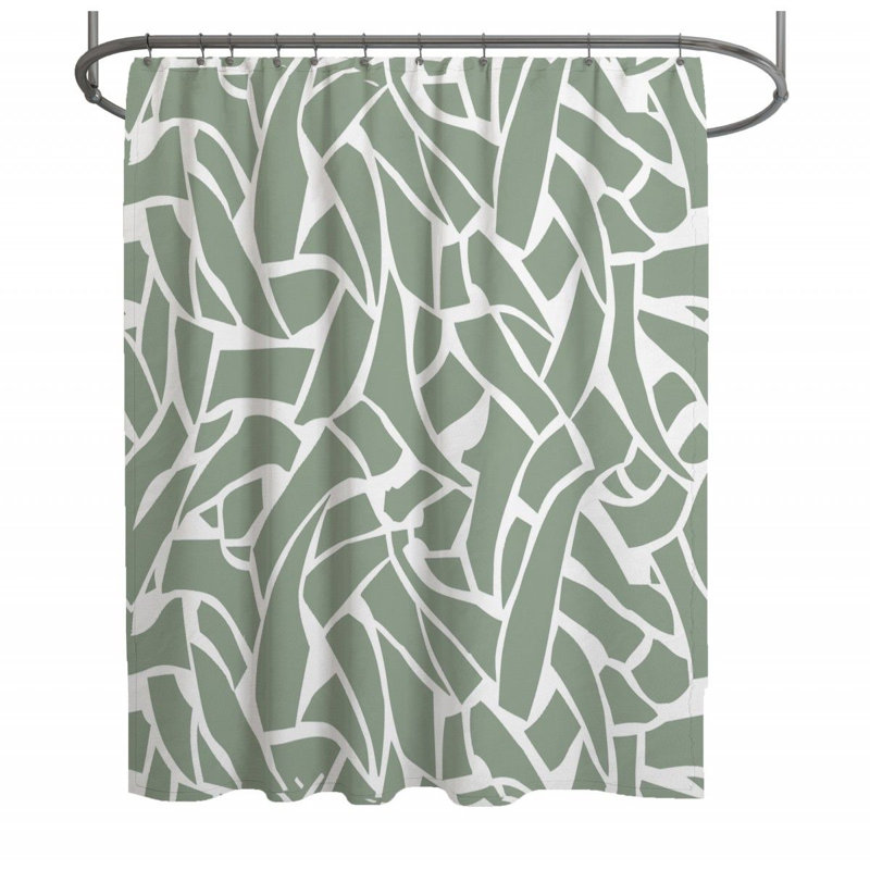 Abstract Foliage Artwork Abstract Shower Curtain, 83"H x 70"W