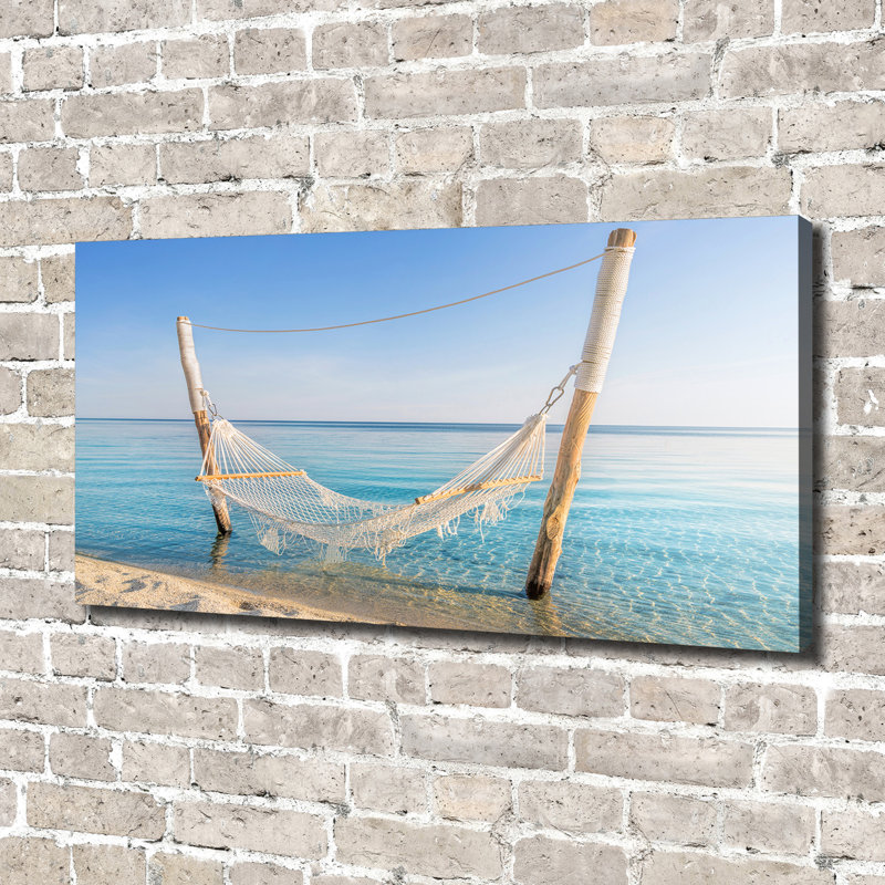 Hammock By The Sea - No Frame Print on Canvas