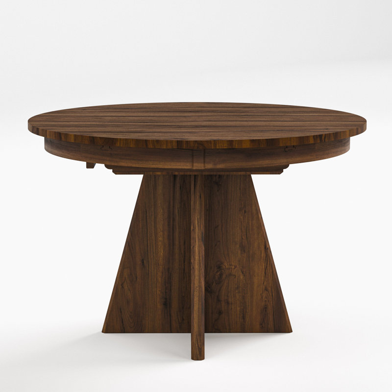 Saranac Round Walnut Wood Dining Table