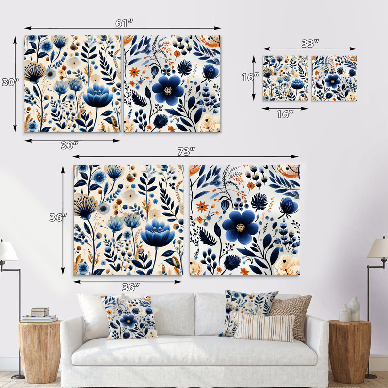 Lalie - Ensemble de 2 art mural en verre acrylique, H 16 po x l 33 po