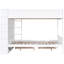 Lit double superposé au dessus d'un lit superposé avec armoire et rangement pour tiroirs, blanc