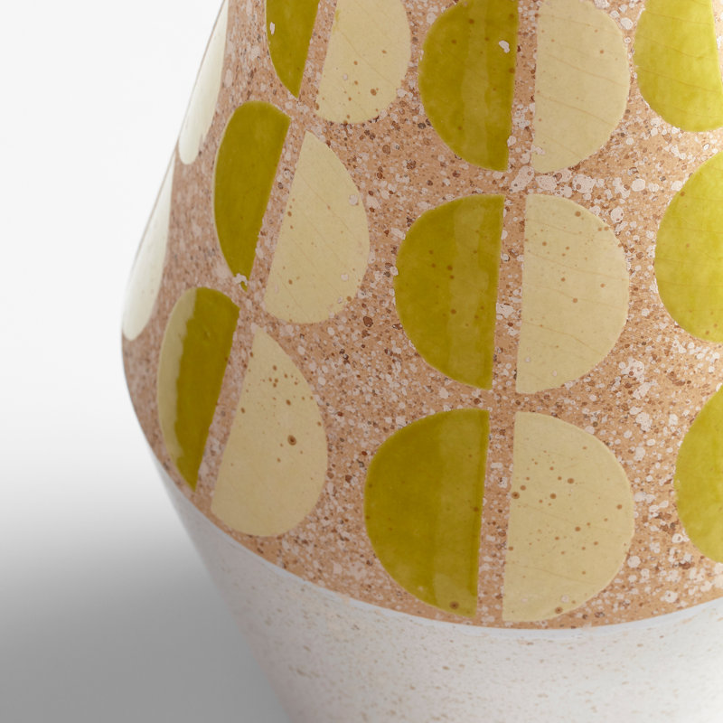 Ruins Gold/Beige/White 14'' Ceramic Table Vase