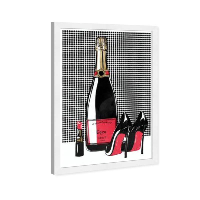 Art moderne sur papier rouge et noir «Fashion and Glam»