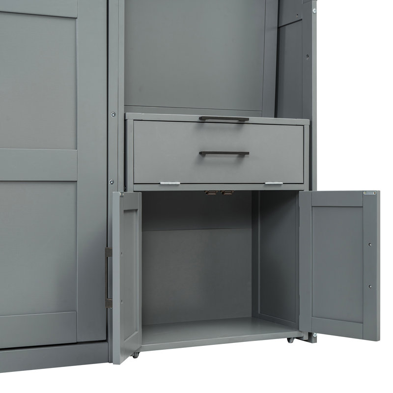 Twin Bed - Gray Transform Your Bedroom Organization Space Saving Design