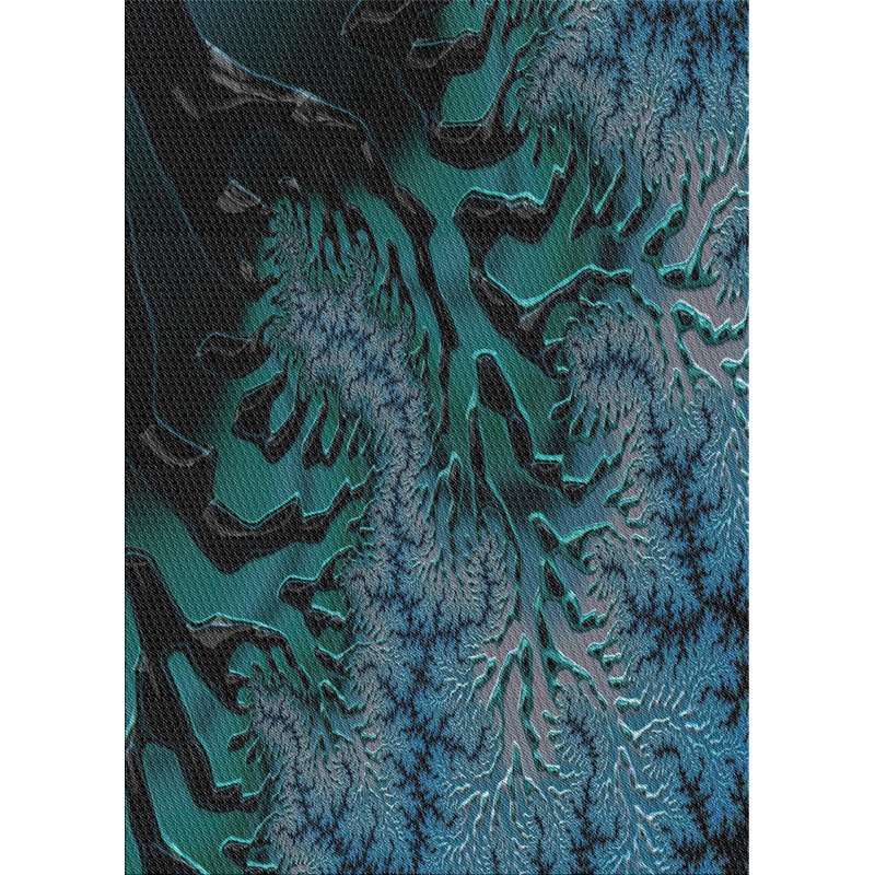 Tapis de la surface bleue en laine touffeté à la main Garibay