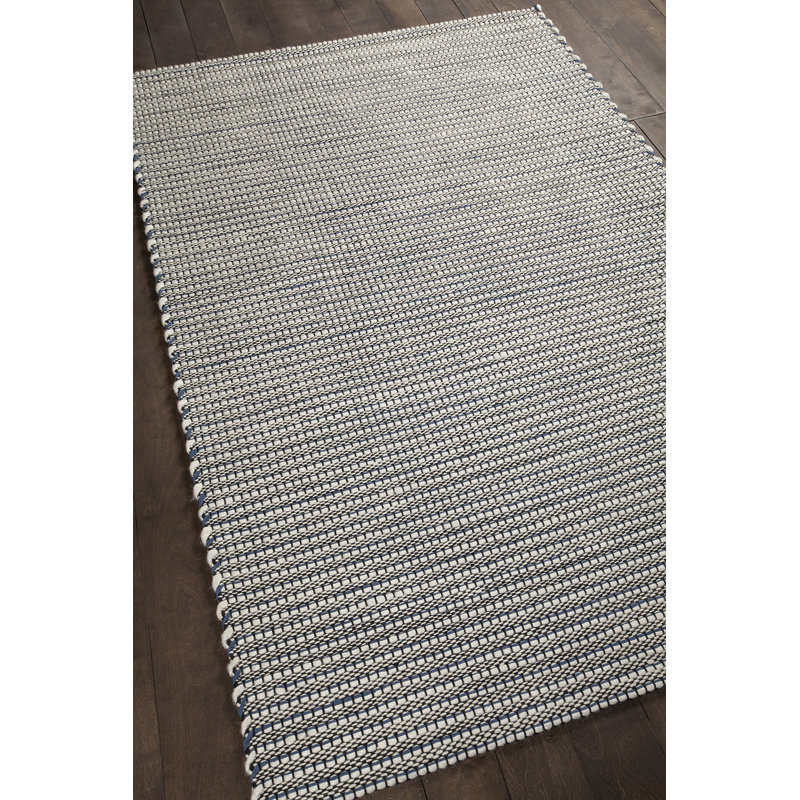 Tapis bleu/noir tissé à la main Werner, 5 pi x 7 pi 6 po