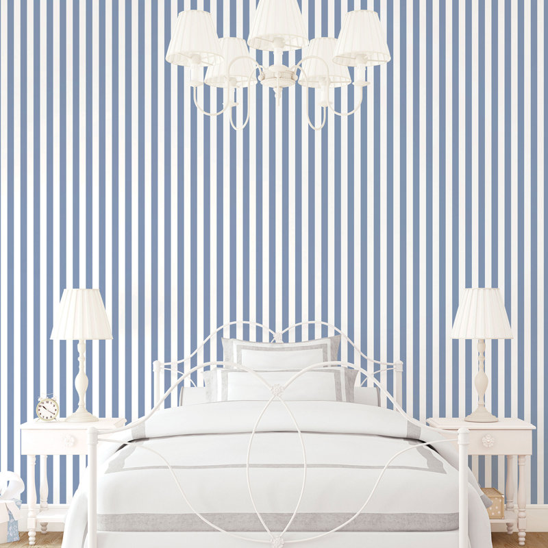 Diggs 10m x 52.8cm Matte Wallpaper Roll, Blue/White