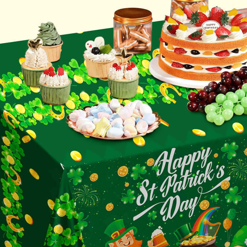 Nappe St Patricks Day, ensemble de 3 nappes Saint Patricks Day