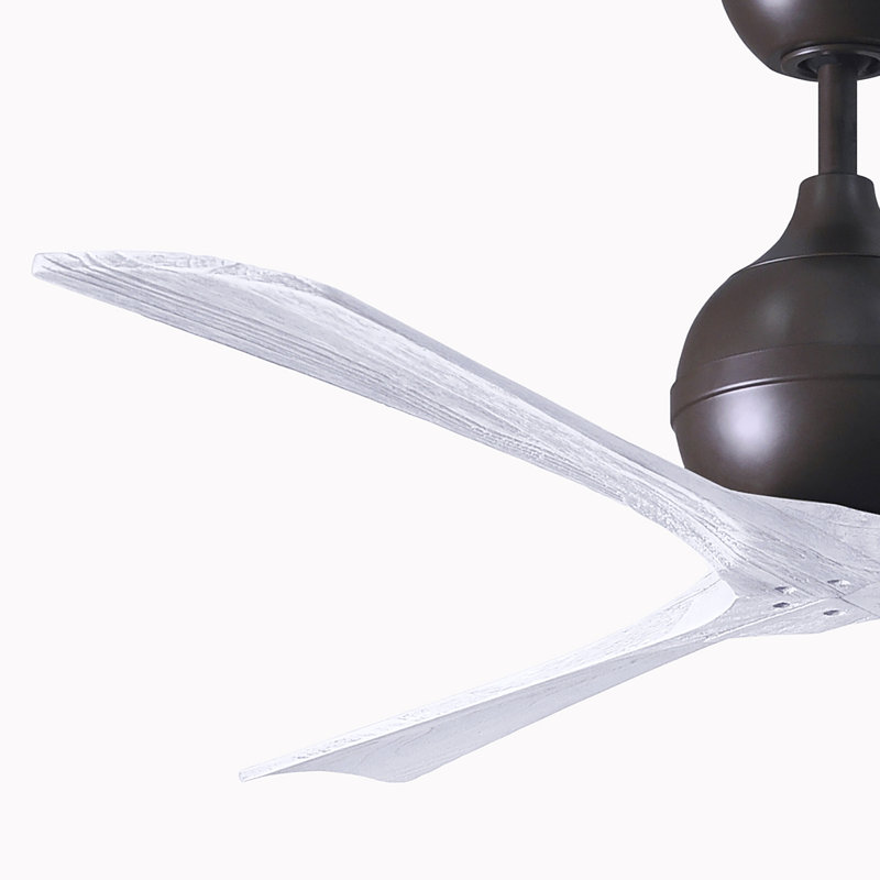 60" Irene Paddle 3 Blade Ceiling Fan, Textured Bronze, Matte White, 60"