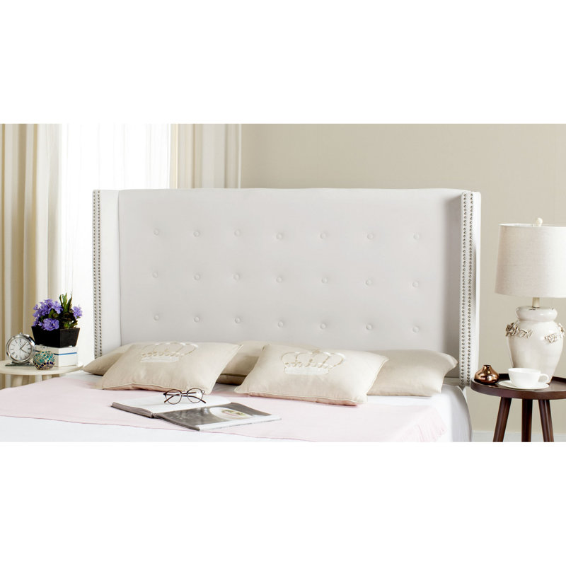 Burch Upholstered Headboard, Queen, Velvet White
