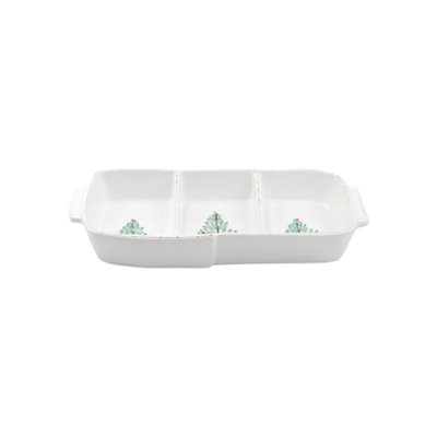VIETRI Lastra Holiday Divided Serving Dish