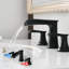 2 robinets de lavabo pour salle de bain 2 - noir espacé de 8 pouces avec remplissage en céramique et drain latéral en laiton massif