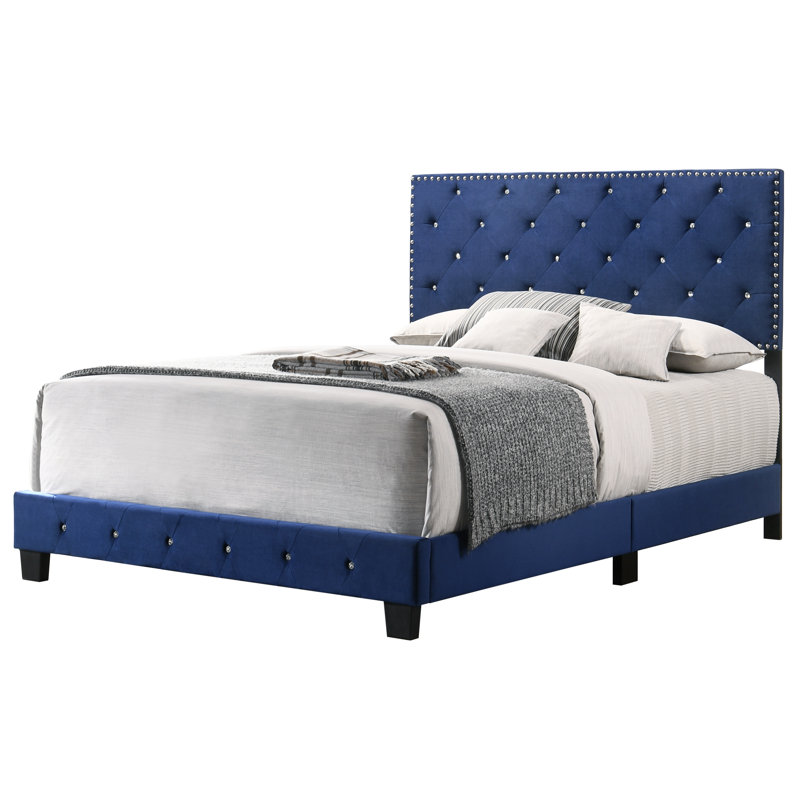 Grand sommier Suffolk, bleu marine, Grand lit, Marine