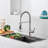FURUISI Pull Down Single Handle Kitchen Faucet with Deck Plate-100865079