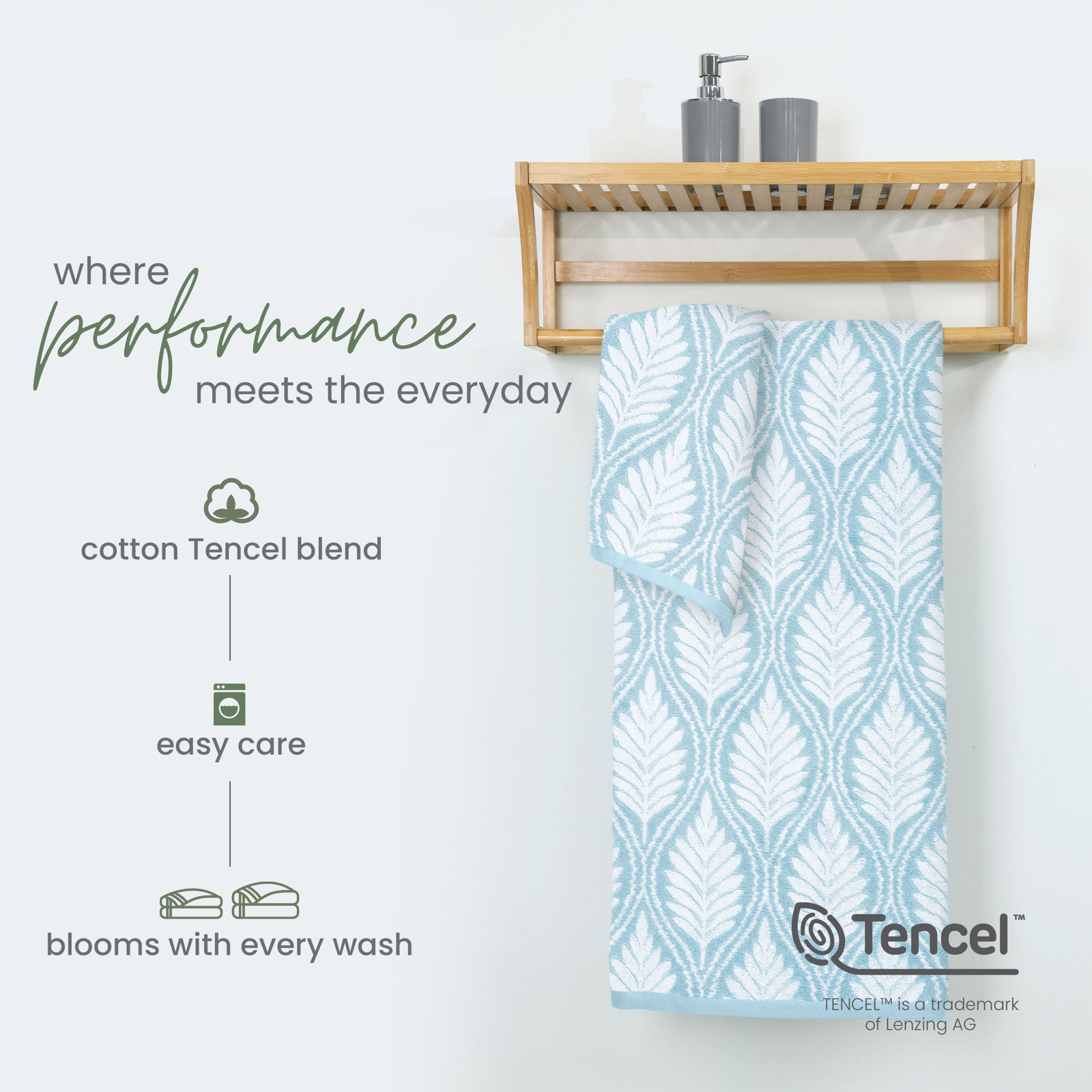 Branden Bath Towel, Fern Ogee Mineral
