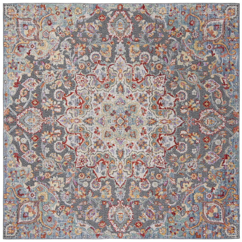 Younes Provance Performance Oriental Rug, Square 6'7"