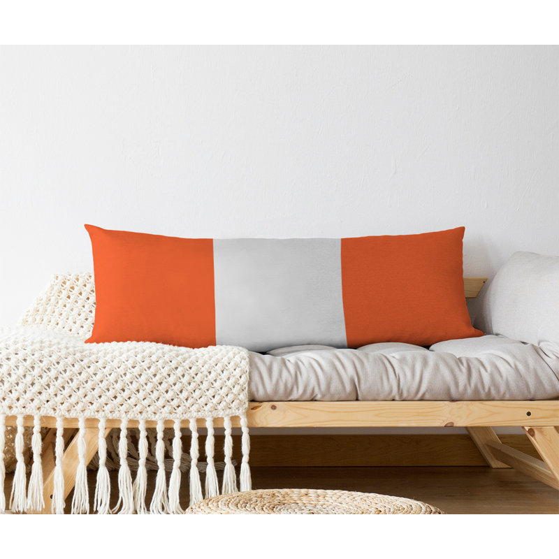 Polyester Medium Pillow, Orange and White, NFL 