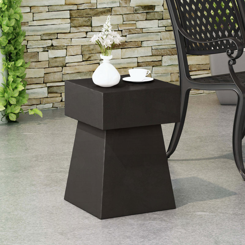 Table d'appoint piédestal en béton léger